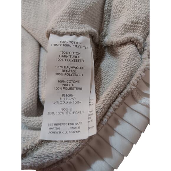 J. CREW Ruffled Sweatshirt M‎ Gray Cream Girly Preppy School Casual Boho Pleats - Picture 7 of 8